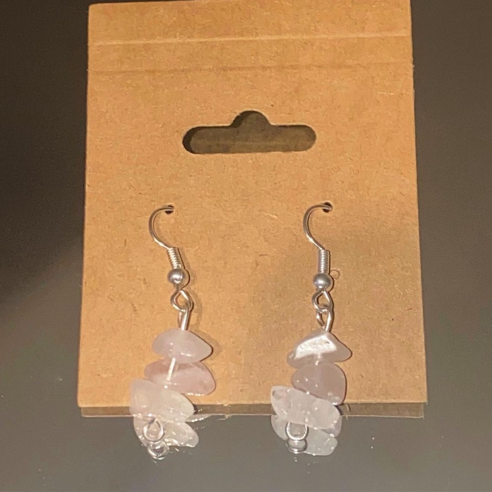 Rose quartz earrings